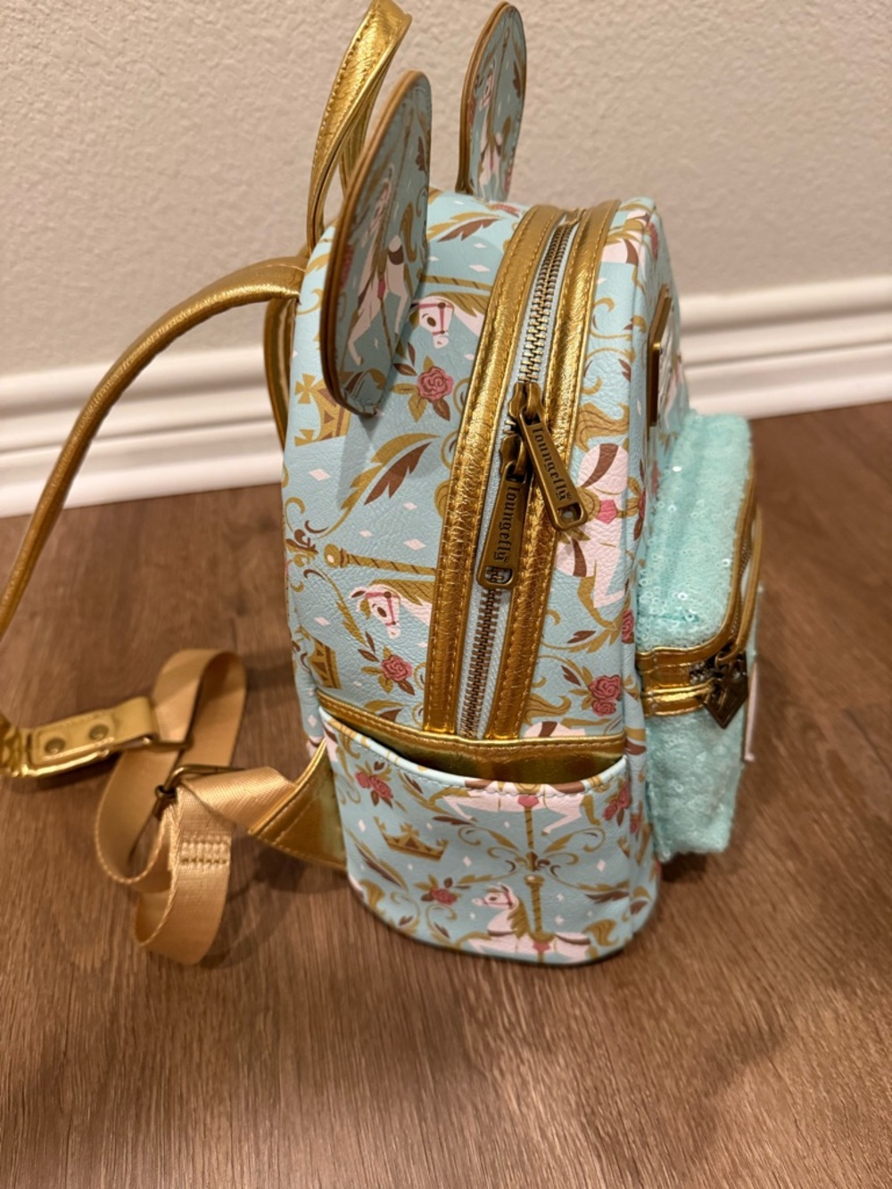 RETIRED Loungefly MMMA Prince Charming Regal Carousel Mini Backpack (Used Once) - Picture 7 of 13